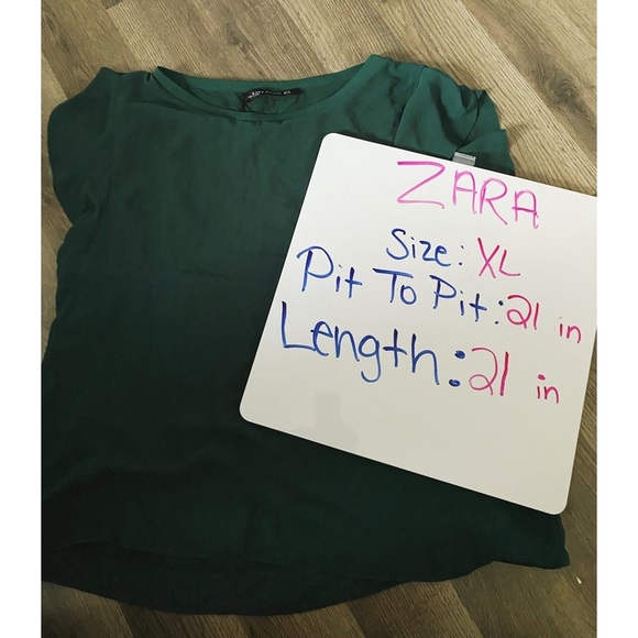 ZARA Green Chiffon Blouse - Picture 4 of 5